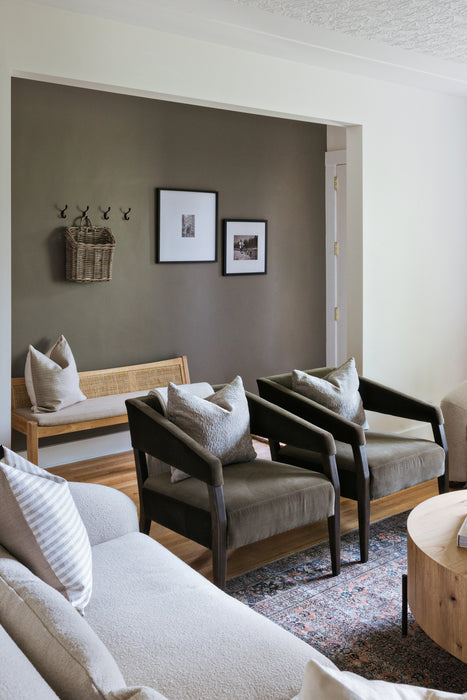 KoehnDesign, MCM Chair, Green Velvet, YYC Lifestyle, Calgary, Luxury Furniture, YYC Living, YYC, Calgary Design, Olive Green Chair