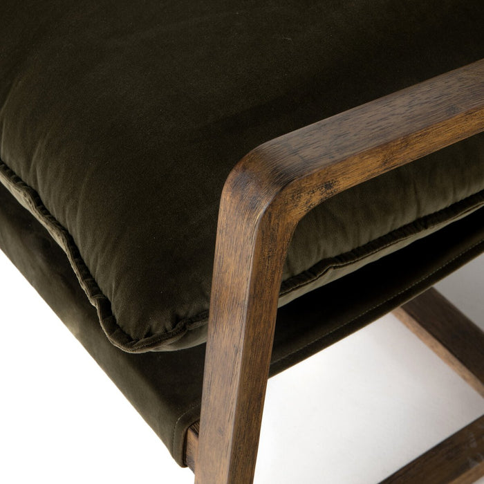 Luxury Furniture  interior design  koehndesign  angled arms  Accent Chair  calgary designer  Club Chair  furniture  Lounge Chair  Masculine Chair  MCM Chair  Moss Green  performance fabric  yyclifestyle  yycliving