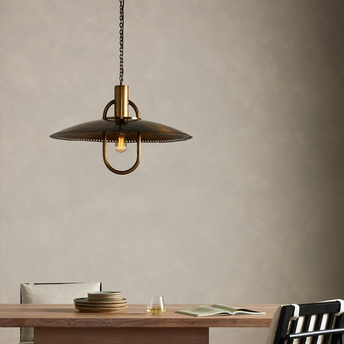 Pendant Lighting  antique brass  Antique Brass Lighting  mid century design  mid-century  perforated brass shade  calgary  amy kohen  calgary designer  koehndesign  interior design  shopkoehndesign  calgary furniture shop  calgary furniture  yycliving  yyclifestyle  Modern Design  clean lines  modern  canada  Luxury Furniture  online furniture shop  round shade  industrial style lighting  round edge  vintage inspired lighting