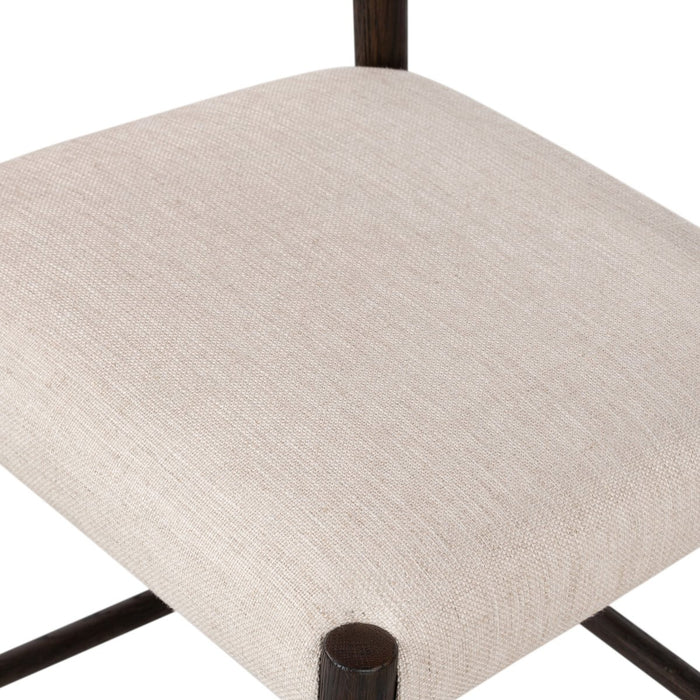 classic ladderback chair Carbon-finished oak frames a squared cotton- and linen-blend seat counter stool shopkohedesign calgary furniture shop amy koehn calgary designer