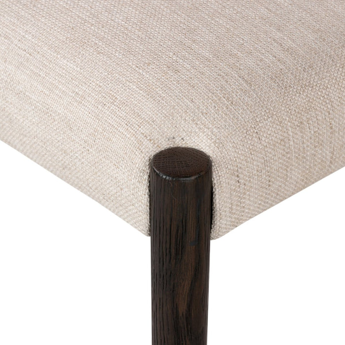 classic ladderback chair Carbon-finished oak frames a squared cotton- and linen-blend seat counter stool shopkohedesign calgary furniture shop amy koehn calgary designer