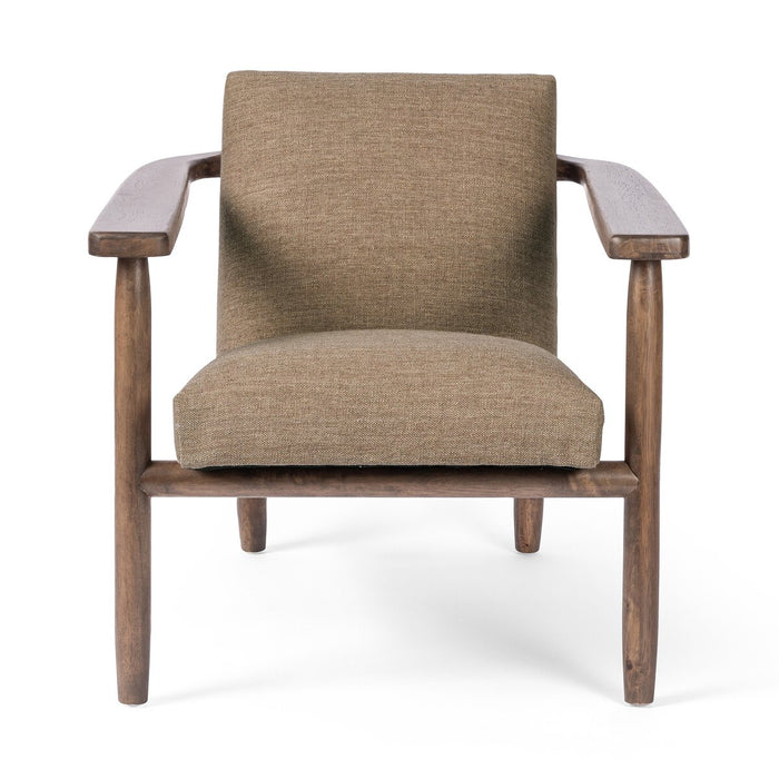 Luxury Furniture  interior design  koehndesign  Accent Chair  angled arms  calgary  calgary designer  Club Chair  MCM Chair  Modern Design  performance fabric  wood accent  yyclifestyle  yycliving  neutral club chair  brown textured fabric