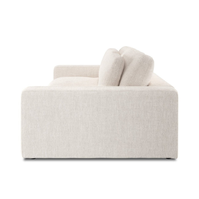 natural woven fabric deep cozy cream modern sofa amy koehn calgary designer calgary furniture shop