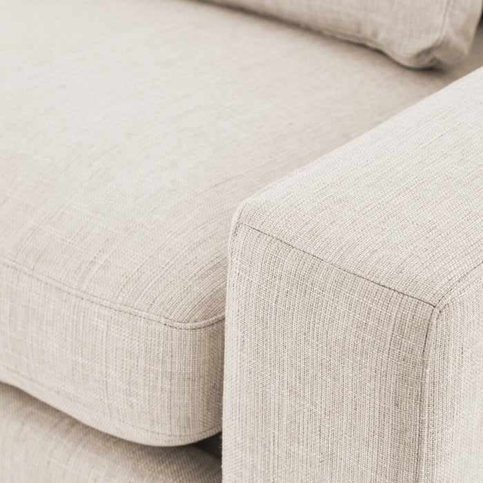 natural woven fabric deep cozy cream modern sofa amy koehn calgary designer calgary furniture shop