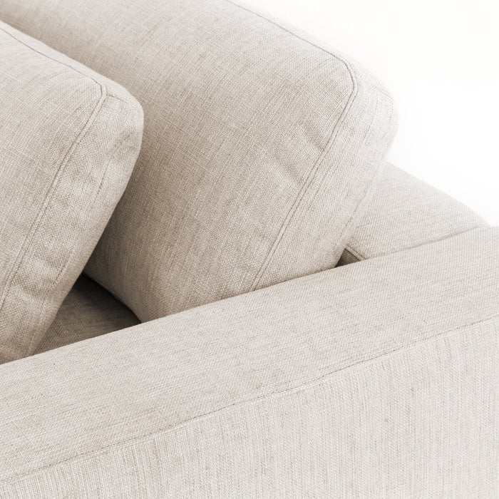natural woven fabric deep cozy cream modern sofa amy koehn calgary designer calgary furniture shop