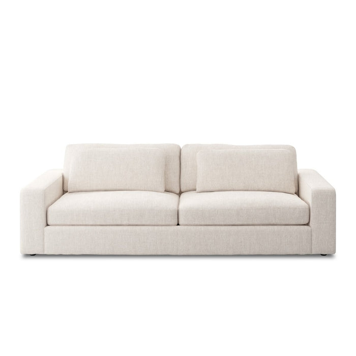 natural woven fabric deep cozy cream modern sofa amy koehn calgary designer calgary furniture shop