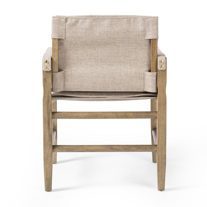 safari inspired  Dining Armchair  interior design  calgary designer  koehndesign  yyclifestyle  amy kohen  buff parawood  alcala taupe performance fabric  calgary  yycliving  calgary furniture  furniture  shopkoehndesign  angled arms  angled corners  calgary furniture shop  canada  casual comfort  clean lines  comfort  Comfortable Dining Chair  Dining Chair  lounging  mid century design  minimalist  modern  natural living  wood accent  wood frame  wood grain  woven material