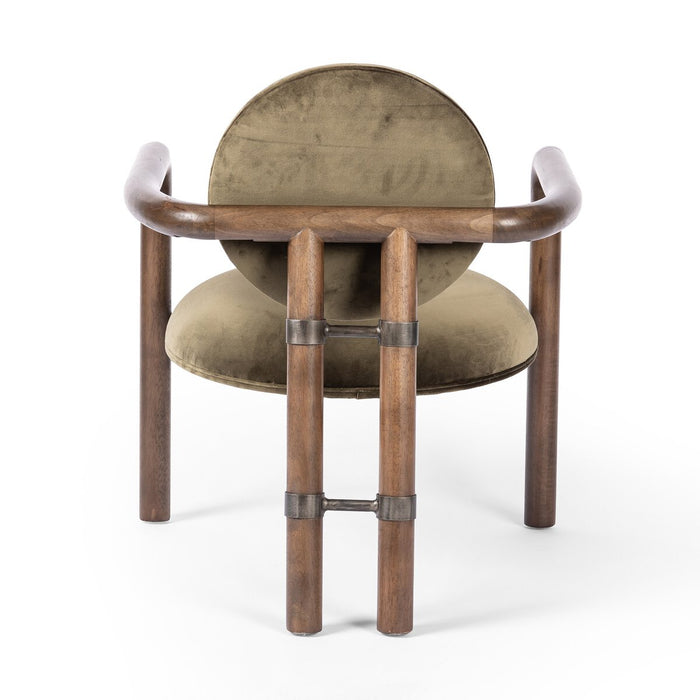 calgary designer  Accent Chair  amy kohen  calgary  furniture  Green Velvet  interior design  koehndesign  Lounge Chair  Luxury Furniture  Modern Design  Masculine Chair  Moss Green  Olive Velvet  round edge  Velvet  wood accent  yyclifestyle  yycliving  surrey olive