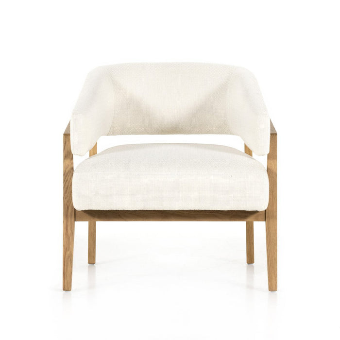 cream club chair  calgary designer  angled arms  amy kohen  Accent Chair  furniture  interior design  ivory accent chair  koehndesign  Lounge Chair  Luxury Furniture  MCM Chair  neutral club chair  performance fabric  round edge  wood accent  yyclifestyle  yycliving