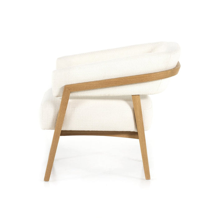 cream club chair  calgary designer  angled arms  amy kohen  Accent Chair  furniture  interior design  ivory accent chair  koehndesign  Lounge Chair  Luxury Furniture  MCM Chair  neutral club chair  performance fabric  round edge  wood accent  yyclifestyle  yycliving