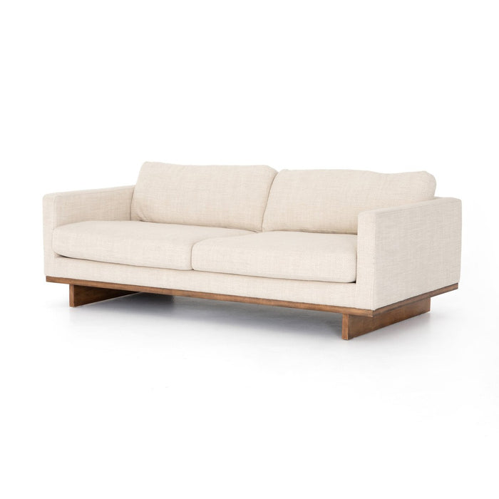 amykoehn, koehndesign, cream sofa, fabric sofa, wood accents, yyc living, interior design, calgary, loveseat, sofa, couch, furniture,