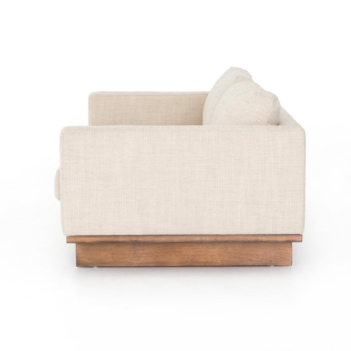 amykoehn, koehndesign, cream sofa, fabric sofa, wood accents, yyc living, interior design, calgary, loveseat, sofa, couch, furniture,