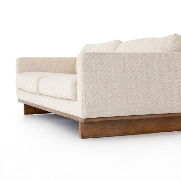 amykoehn, koehndesign, cream sofa, fabric sofa, wood accents, yyc living, interior design, calgary, loveseat, sofa, couch, furniture,