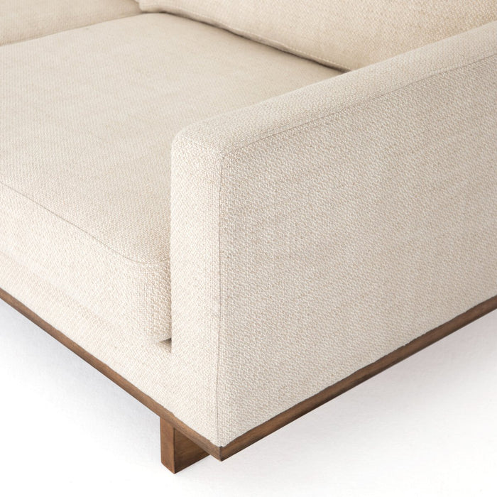 amykoehn, koehndesign, cream sofa, fabric sofa, wood accents, yyc living, interior design, calgary, loveseat, sofa, couch, furniture,