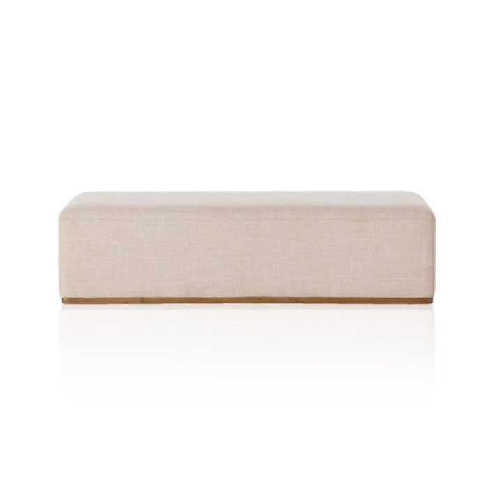 almond parawood  amy kohen  bench  calgary  calgary designer  calgary furniture  calgary furniture shop  canada  casual comfort  clean lines  comfort  cocktail ottoman  display ottoman  french style  interior design  ivory  koehndesign  large ottoman  Luxury Furniture  mid-century  minimalist  minimalist design  modern  modern bench  natural fabric  online furniture shop  performance fabric  restful  round edge  upholstery  wood base  yyclifestyle  yycliving