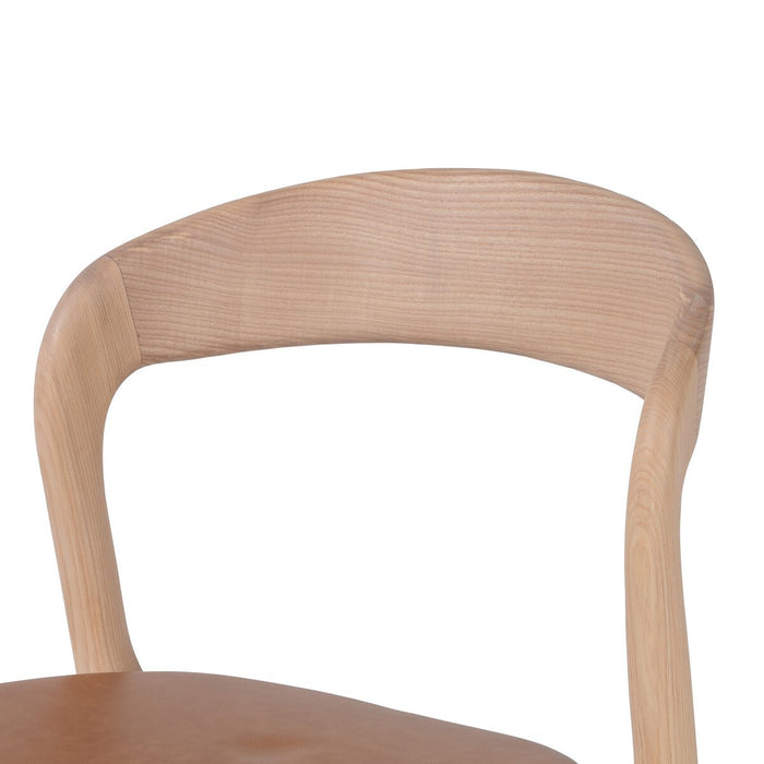 simple Scandinavian styling, solid ash with camel top leather grain seat counter stool amy koehn koehndesign shopkoehndesign calgary designer calgary furniture shop simple Scandinavian styling, solid ash with camel top leather grain seat counter stool amy koehn koehndesign shopkoehndesign calgary designer calgary furniture shop