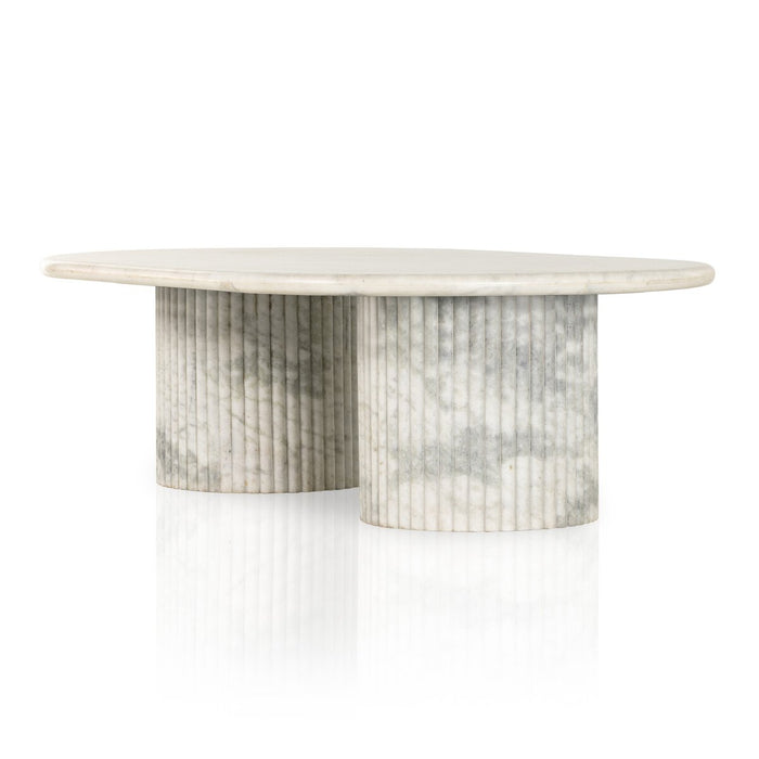 scalloped white marble  marble coffee table  yycliving  yyclifestyle  koehndesign  interior design  calgary designer  round edge  round  amy kohen  calgary  calgary furniture  calgary furniture shop  canada  clean lines  coffee table  elegant  furniture  french style  Luxury Furniture  marble tabletop  modern  natural living  off-white  parisian  scalloped  scalloped sides  shopkoehndesign