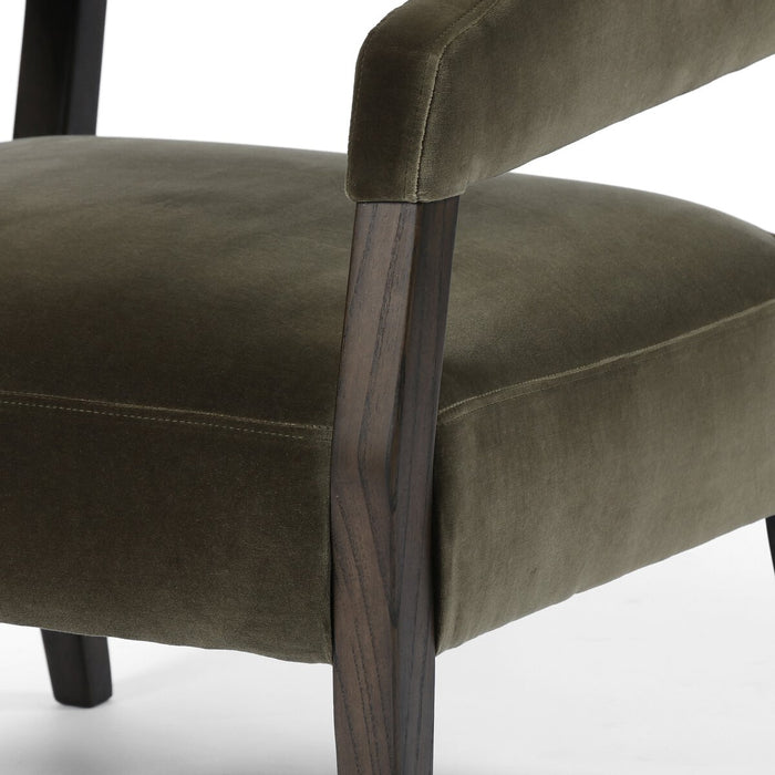 KoehnDesign, MCM Chair, Green Velvet, YYC Lifestyle, Calgary, Luxury Furniture, YYC Living, YYC, Calgary Design, Olive Green Chair