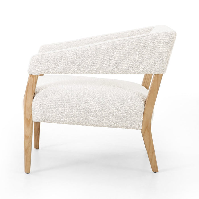 KoehnDesign, YYCliving, Luxury Design, Ivory Boucle Chair, Lounge Chair, AmyKoehn, YYC, Modern Design, MCM Chair