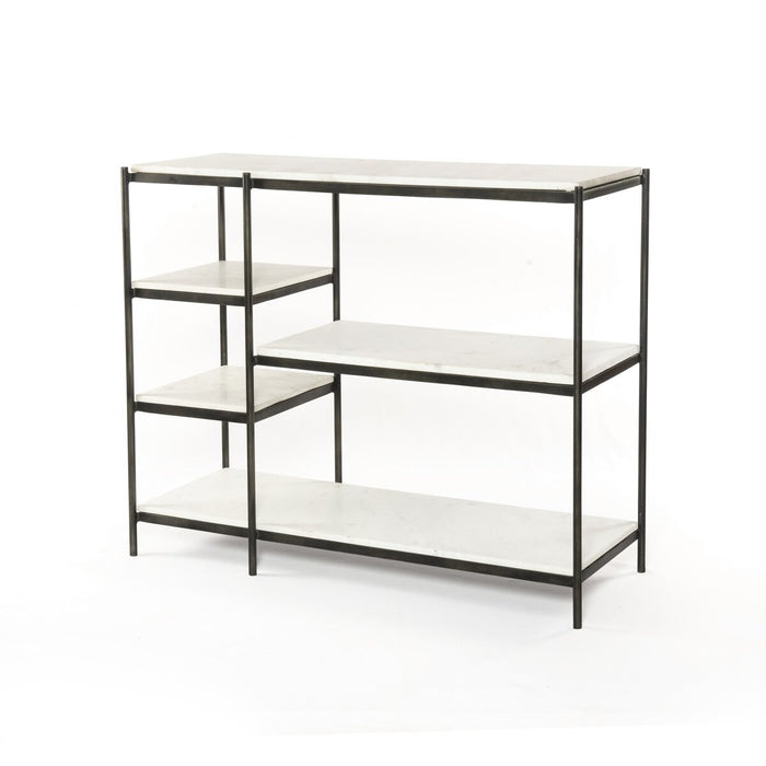 marble tabletop  marble  polished white marble  marble and iron  interior design  koehndesign  calgary designer  amy kohen  calgary  iron console with stone  mid century design  mid-century  mixed material  open storage  multi-level storage  Modern Design  modern  modern console  shopkoehndesign  calgary furniture shop  calgary furniture  yycliving  yyclifestyle  online furniture shop  clean lines  furniture  canada  minimalist  Luxury Furniture