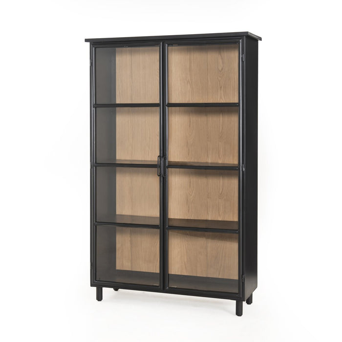 Display Cabinet  black iron  tempered glass  display  drifted oak  calgary designer  interior design  koehndesign  yyclifestyle  yycliving  amy kohen  calgary  calgary furniture  calgary furniture shop  canada  classic design  clean lines  elegant  french style  furniture  iron frame  metal  oak accent  shopkoehndesign  square edges  traditional  wood accent  wood grain