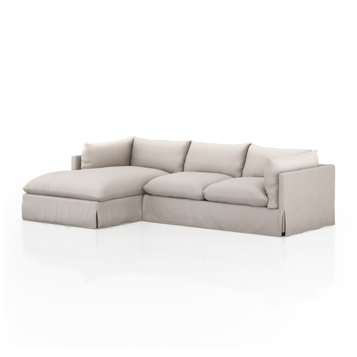 neutral high performance fabric slipcover lounging sectional pillow cushions amy koehn calgary designer koehndesign calgary furniture shop