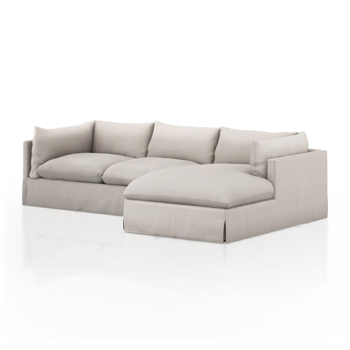 neutral high performance fabric slipcover lounging sectional pillow cushions amy koehn calgary designer koehndesign calgary furniture shop