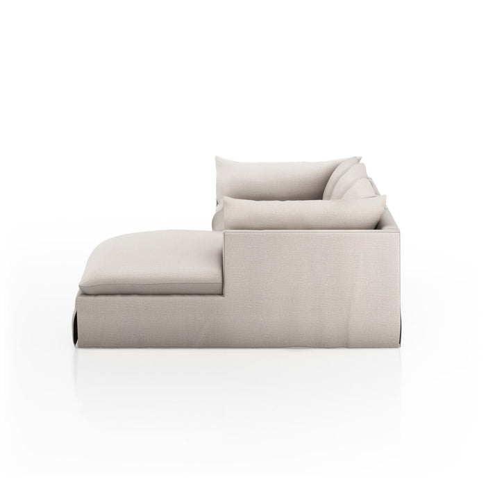 neutral high performance fabric slipcover lounging sectional pillow cushions amy koehn calgary designer koehndesign calgary furniture shop