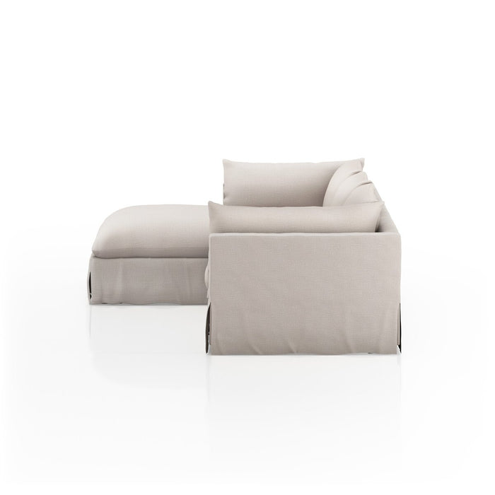 neutral high performance fabric slipcover lounging sectional pillow cushions amy koehn calgary designer koehndesign calgary furniture shop