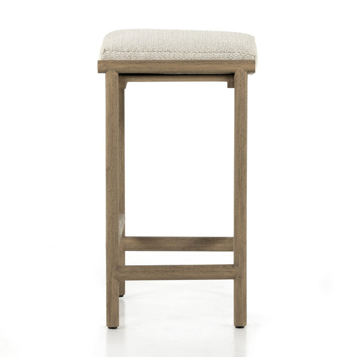indoor outdoor teal frame armless counter stool removable cushions shopkohendesign calgary furniture shop amy koehn calgary designer