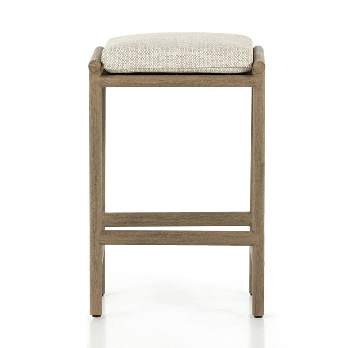 indoor outdoor teal frame armless counter stool removable cushions shopkohendesign calgary furniture shop amy koehn calgary designer