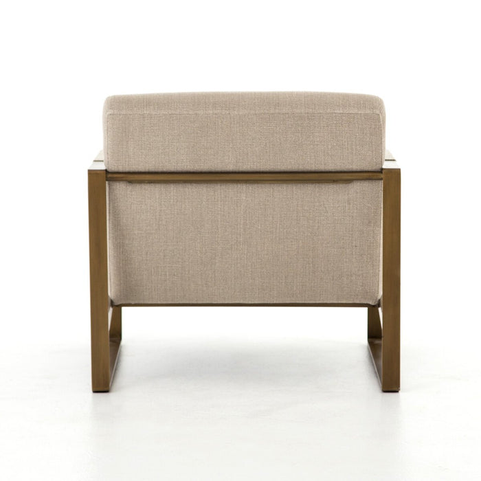 Accent Chair  amy kohen  angled arms  calgary  calgary designer  casual comfort  clean lines  cozy chair  cream  furniture  interior design  koehndesign  Lounge Chair  Luxury Furniture  mid-century  modern  natural fabric  neutral club chair  parisian  pillow cushions