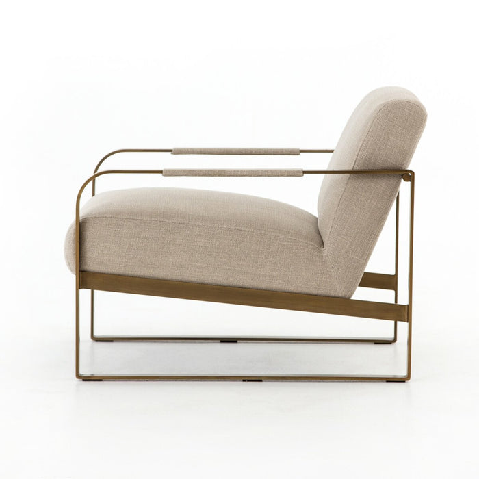 Accent Chair  amy kohen  angled arms  calgary  calgary designer  casual comfort  clean lines  cozy chair  cream  furniture  interior design  koehndesign  Lounge Chair  Luxury Furniture  mid-century  modern  natural fabric  neutral club chair  parisian  pillow cushions