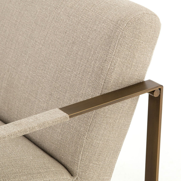Accent Chair  amy kohen  angled arms  calgary  calgary designer  casual comfort  clean lines  cozy chair  cream  furniture  interior design  koehndesign  Lounge Chair  Luxury Furniture  mid-century  modern  natural fabric  neutral club chair  parisian  pillow cushions