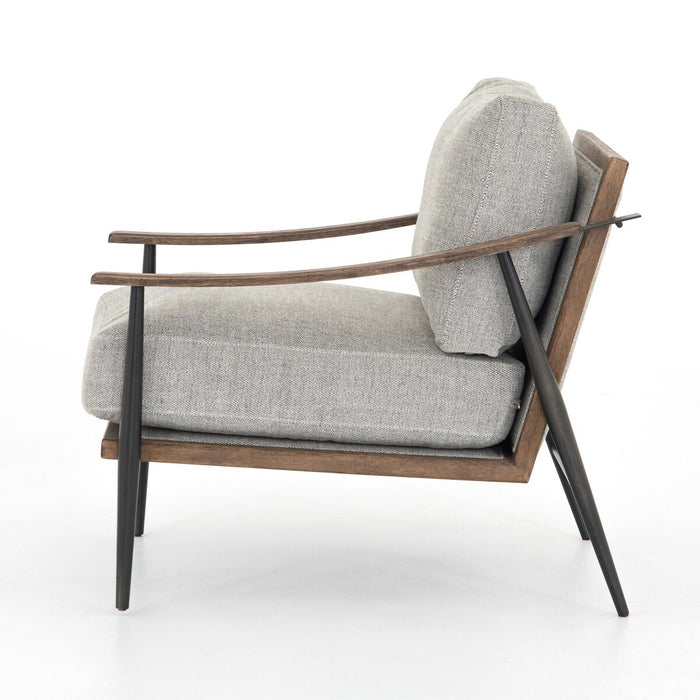 Luxury Furniture  koehndesign  furniture  Accent Chair  angled arms  calgary designer  Lounge Chair  Modern Design  performance fabric  wood accent  yyclifestyle  yycliving  Grey Accent Chair  Masculine Chair