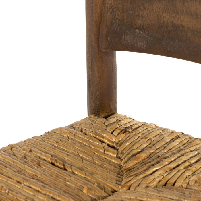 solid mango forms a clean, angular frame for a woven banana leaf seat counter stool shopkoehndesign calgary furniture shop amy koehn calgary designer