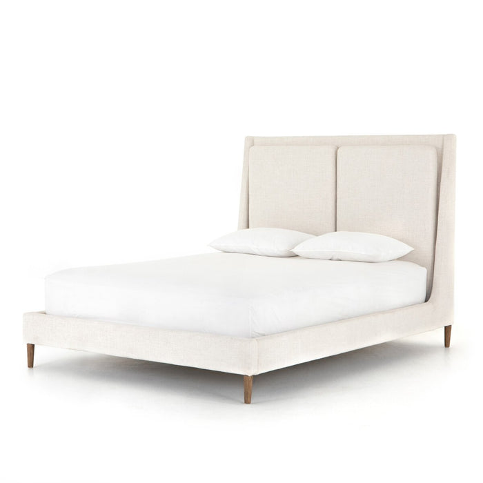 upholstered bed  king bed  cozy bed  interior design  koehndesign  calgary designer  amy kohen  calgary  performance fabric  dover crescent  shopkoehndesign  calgary furniture shop  calgary furniture  yycliving  yyclifestyle  solid wood  wood base  wood frame  wood accent  padded headboard  Modern Design  clean lines  furniture  modern  canada  minimalist  casual comfort  Luxury Furniture  online furniture shop  ivory