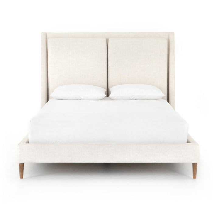 upholstered bed  king bed  cozy bed  interior design  koehndesign  calgary designer  amy kohen  calgary  performance fabric  dover crescent  shopkoehndesign  calgary furniture shop  calgary furniture  yycliving  yyclifestyle  solid wood  wood base  wood frame  wood accent  padded headboard  Modern Design  clean lines  furniture  modern  canada  minimalist  casual comfort  Luxury Furniture  online furniture shop  ivory