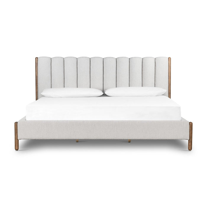 king bed  performance fabric  knoll sand  boucle upholstery  boucle  channel upholstery  mid century design  mid-century  vintage inspired  round edge  wood base  wood frame  wood accent  parawood  calgary  amy kohen  calgary designer  koehndesign  interior design  shopkoehndesign  calgary furniture shop  calgary furniture  yycliving  yyclifestyle  Modern Design  clean lines  furniture  modern  canada  elegant  minimalist  casual comfort  Luxury Furniture  online furniture shop