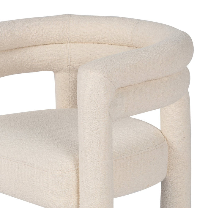 tubular shaping fully upholstered boucle performance fabric counter stool shopkoehndesign calgary design furniture shop amy koehn calgary designer