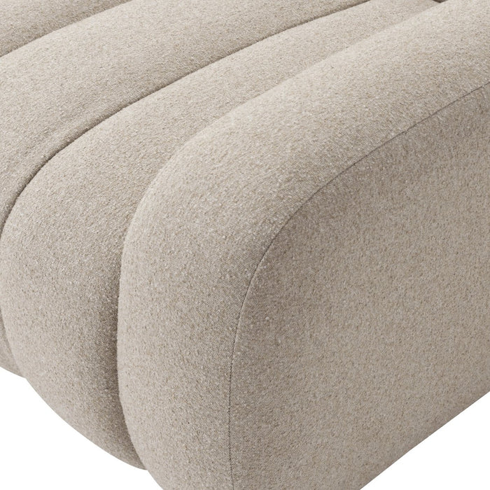 plush sofa wide channeling cream ivory tweed fabric cloud like sofa amy koehn calgary designer calgary furniture shop