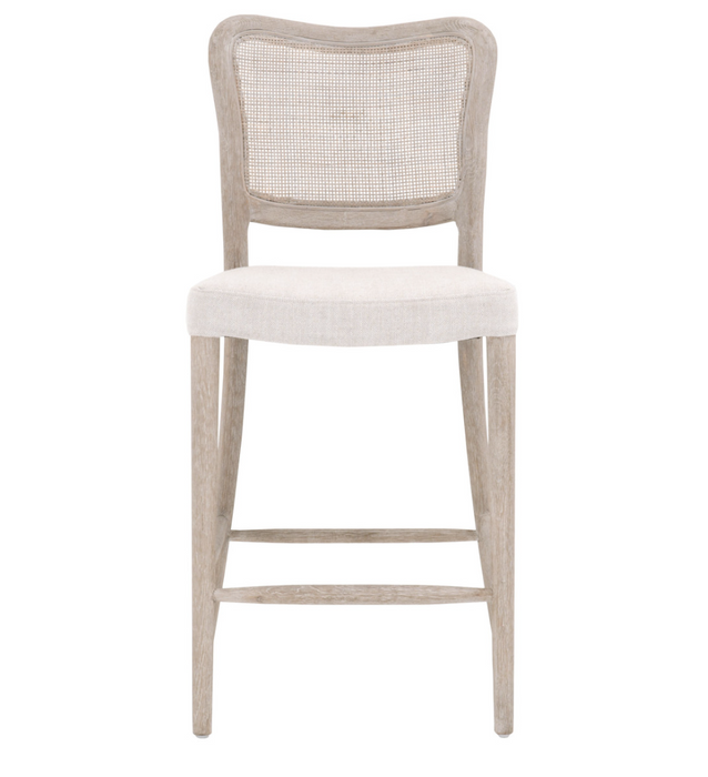 natural oak with cane inlay back and cream linen blend seat counter stool shopkoehndesign interior design calgary online furniture shop amy koehn