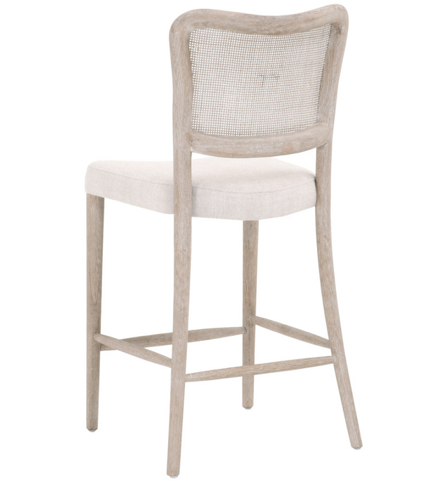 natural oak with cane inlay back and cream linen blend seat counter stool shopkoehndesign interior design calgary online furniture shop amy koehn