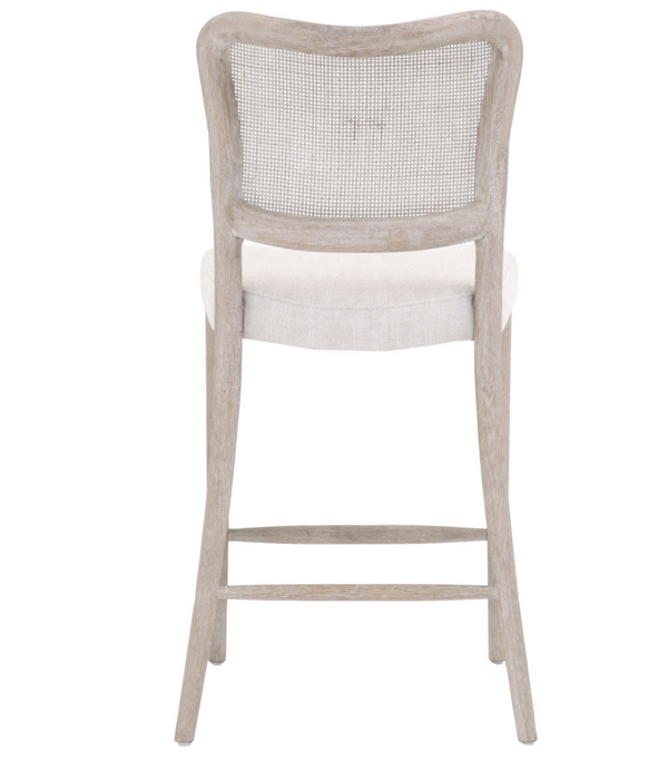 natural oak with cane inlay back and cream linen blend seat counter stool shopkoehndesign interior design calgary online furniture shop amy koehn