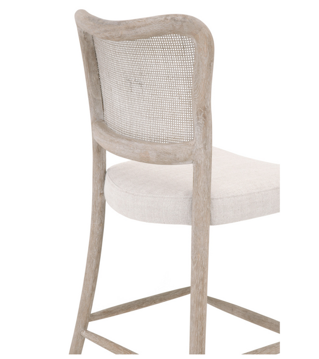 natural oak with cane inlay back and cream linen blend seat counter stool shopkoehndesign interior design calgary online furniture shop amy koehn