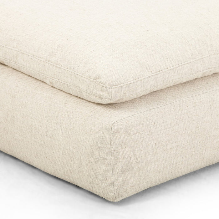 deep cozy cream feather filled square block arms sectional performance fabric amy koehn koehn design calgary designer calgary furniture shop