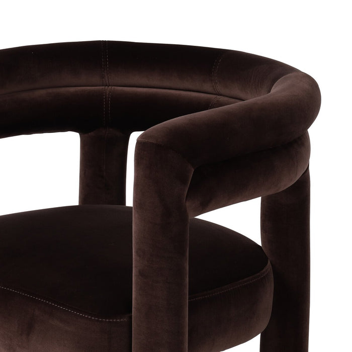 tubular shape fully upholstered coco velvet round shape counter stool shopkoehndesign calgary furniture shop amy koehn calgary designer