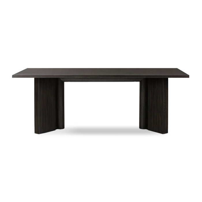 oak dining table  oak table  black oak  solid oak  yycliving  yyclifestyle  koehndesign  calgary designer  interior design  amy kohen  calgary  calgary furniture  calgary furniture shop  canada  clean lines  dark wood table  dining table  elegant  Luxury Furniture  minimalist  modern  online furniture shop  shopkoehndesign  square edges  wood grain