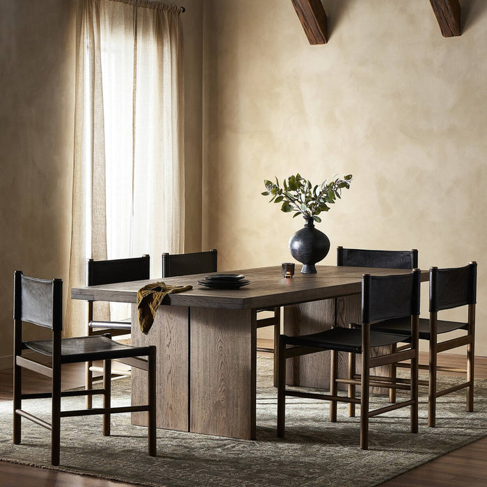 oak dining table  worn oak  interior design  calgary designer  koehndesign  yyclifestyle  amy kohen  calgary furniture  calgary furniture shop  calgary  canada  casual comfort  elegant  minimalist  minimalist design  modern  Modern Design  shopkoehndesign  wood frame  yycliving  natural living