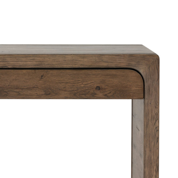 solid reclaimed oak three drawer office desk rustic grey wood furniture shopkoehndesign calgary furniture shop amy koehn calgary designer